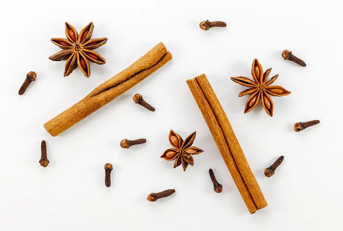Cinnamon quills with cloves and star anise